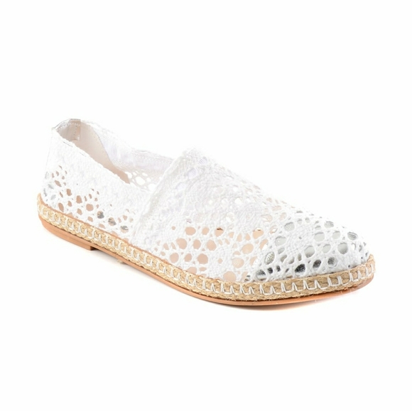white lame women espadril - Picture 3 of 4